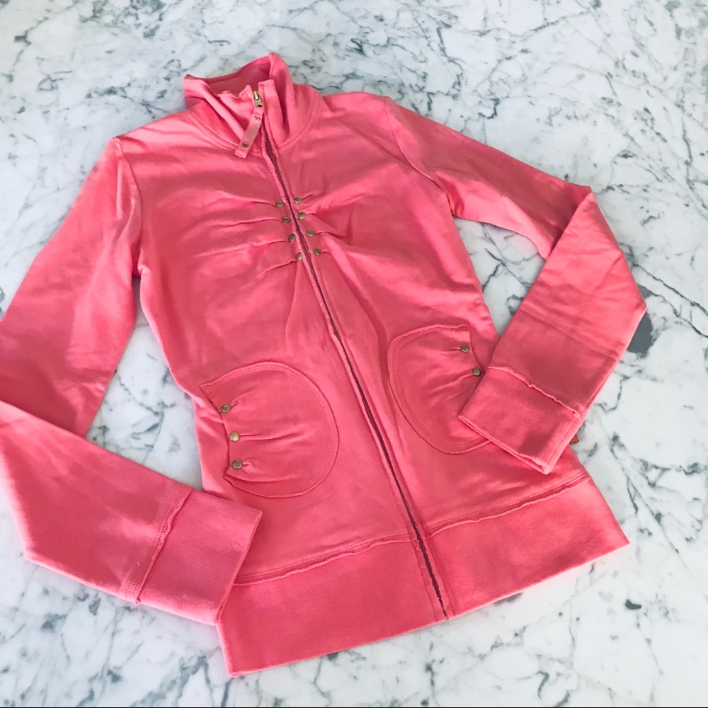 NEW Coral Zip Up with Gold Details - Picture 9 of 16